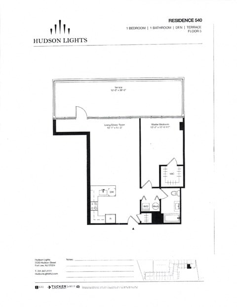 Floor plan for 1 bed, 1 bath, 900 sqft